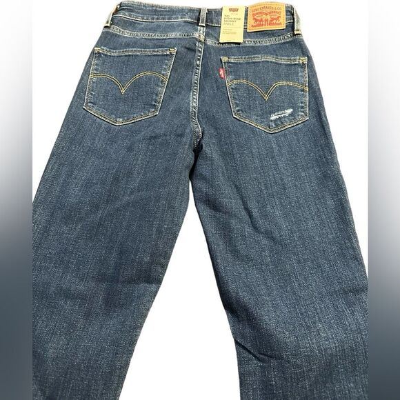 Levi's 721 High Rise Skinny Ankle Distressed Size 4 W 27 - Picture 7 of 9